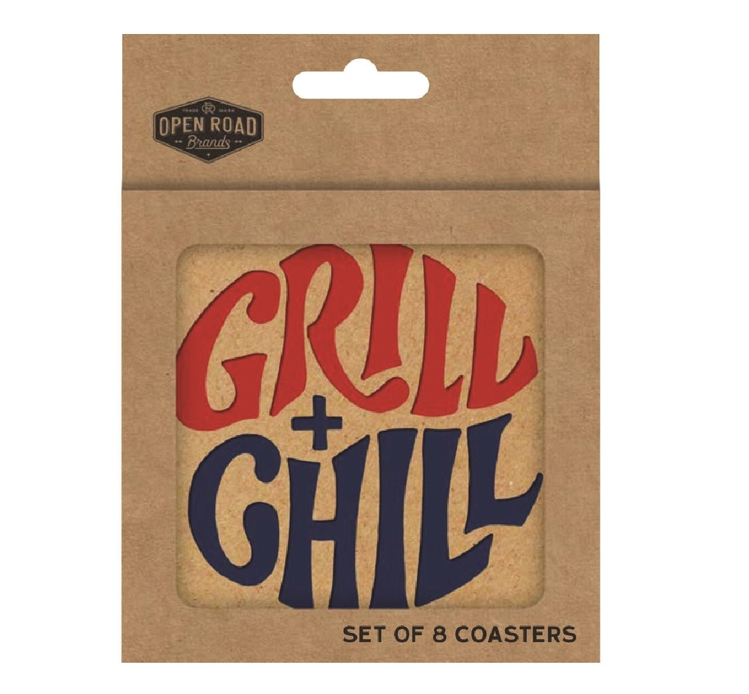 Open Road 90183719 Grill Plus Chill Coasters, Chip Board