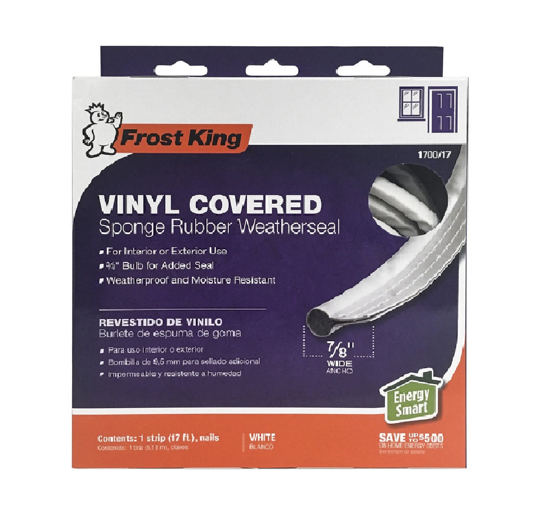 Frost King 1700/17 Vinyl Clad Foam Weather Seal, White