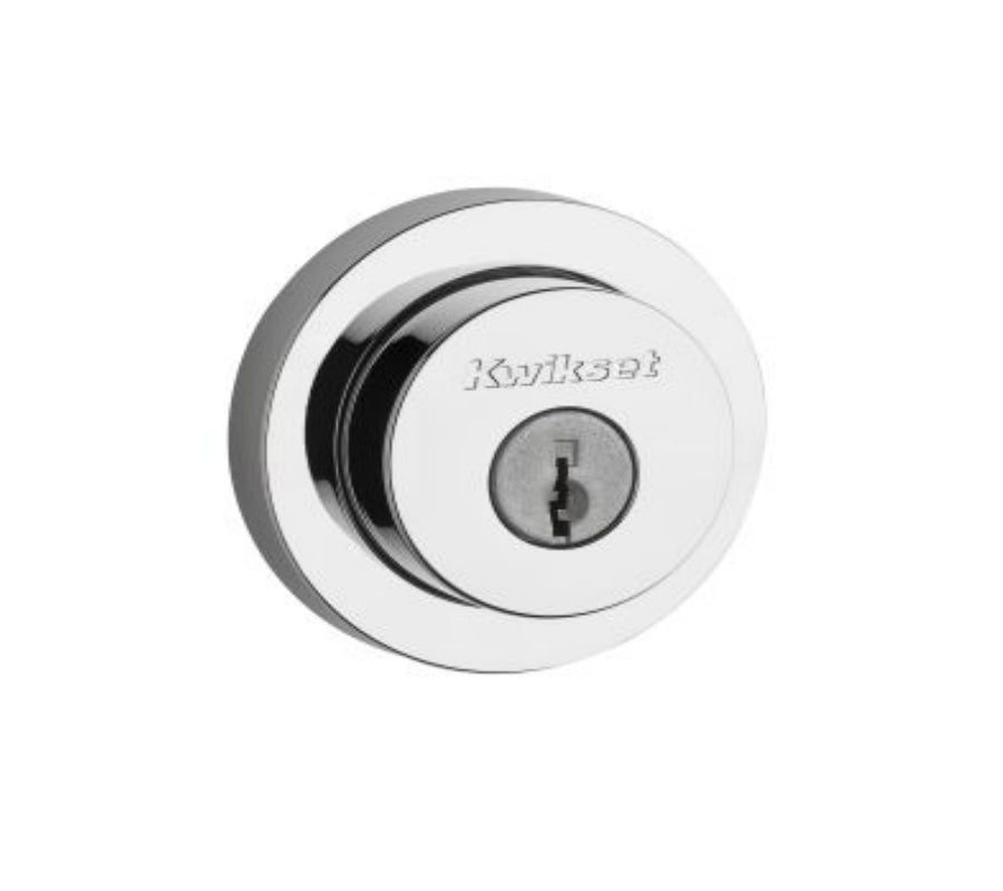 Kwikset 158RDT-15S Milan Round Single Cylinder Deadbolt, Bright Chrome