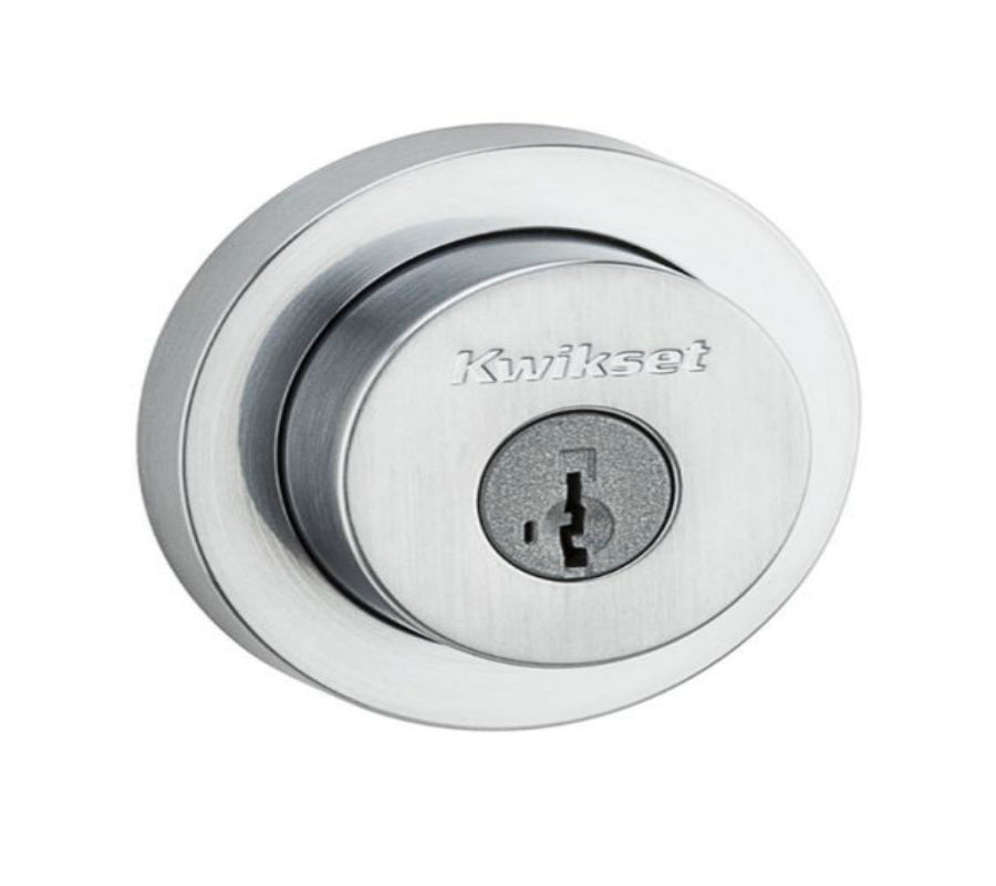 Kwikset 158RDT-26D Milan Round Single Cylinder Deadbolt, Satin Chrome