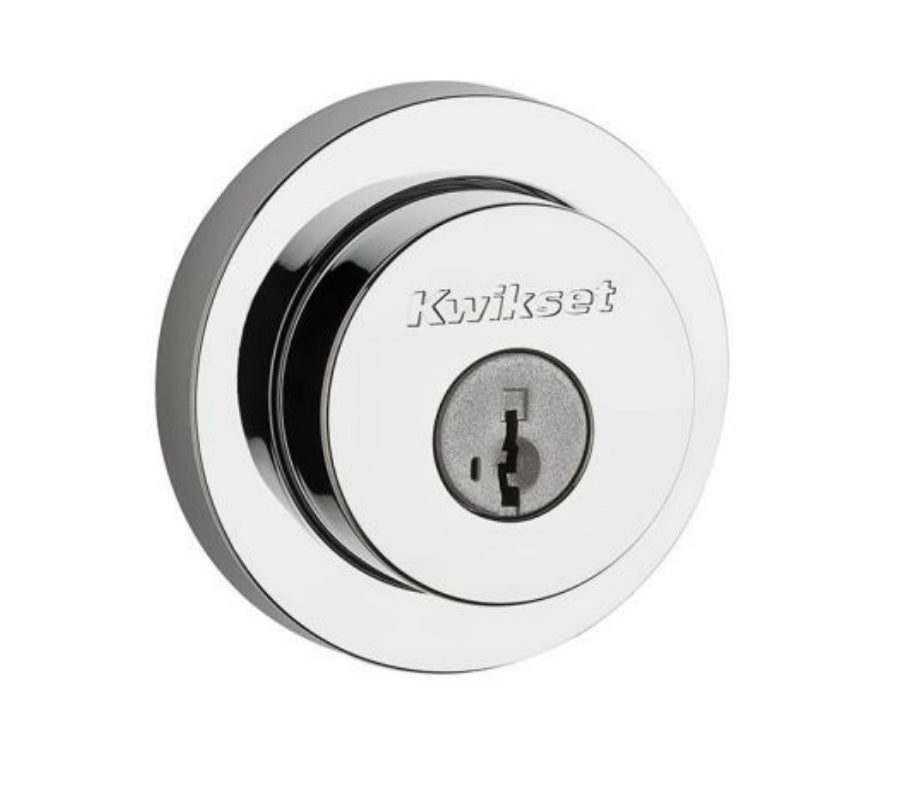 Kwikset 158RDT-26S Milan Round Single Cylinder Deadbolt, Bright Chrome
