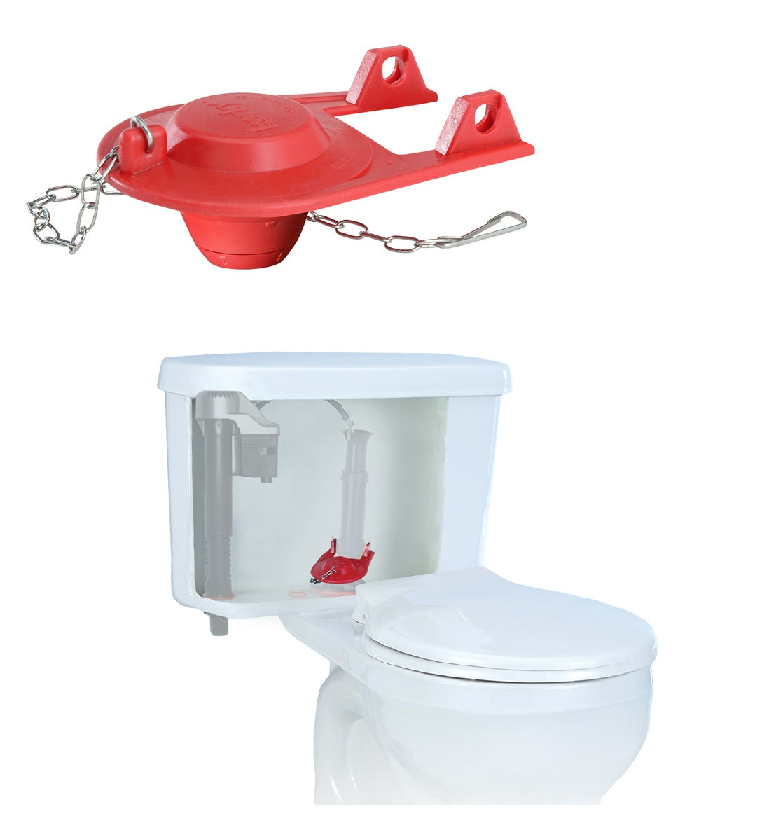 Korky 100TP Flapper and Chain Toilet Flapper, Red
