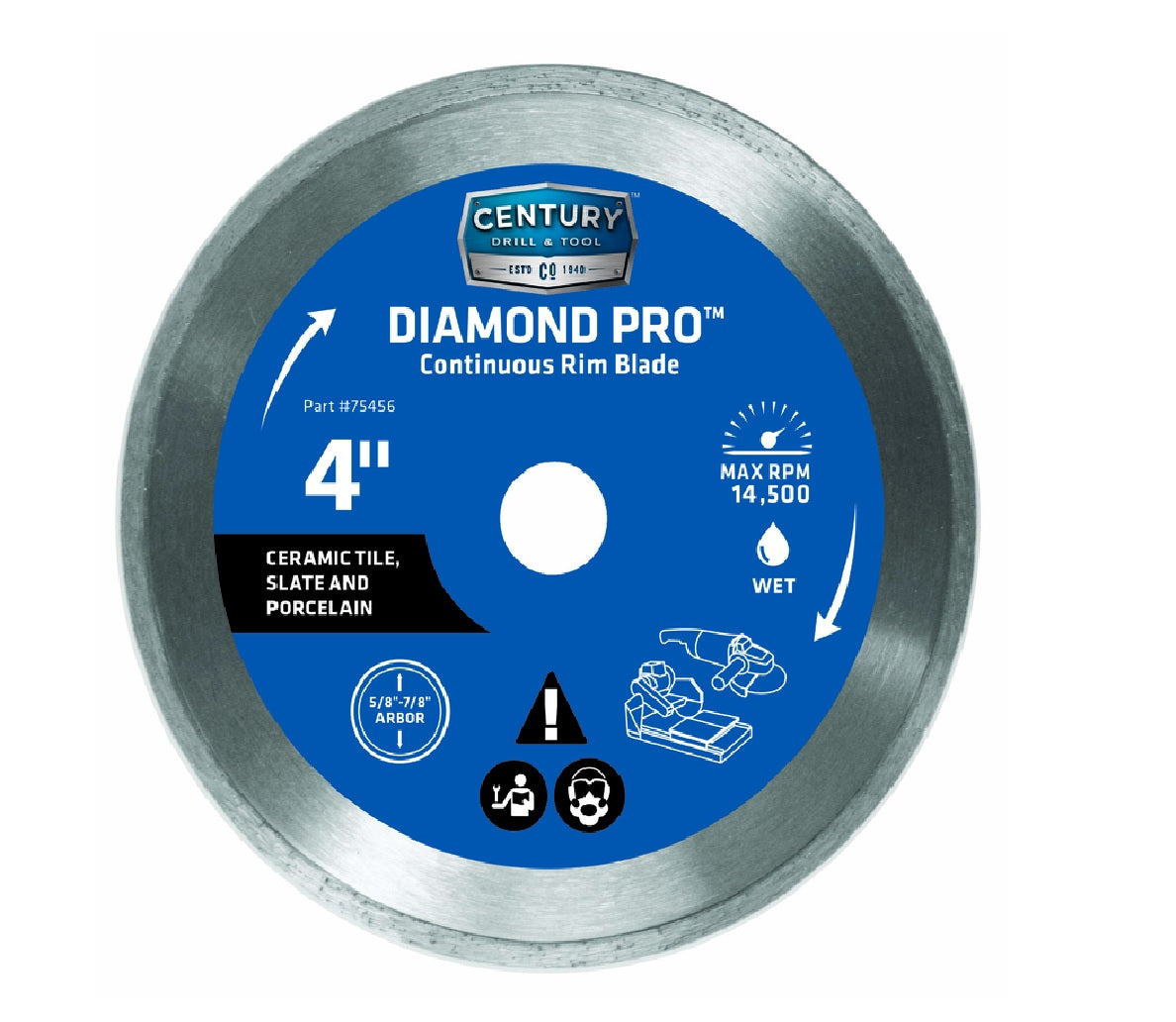 Century Drill & Tool 75456 Continuous Rim Diamond Saw Blade
