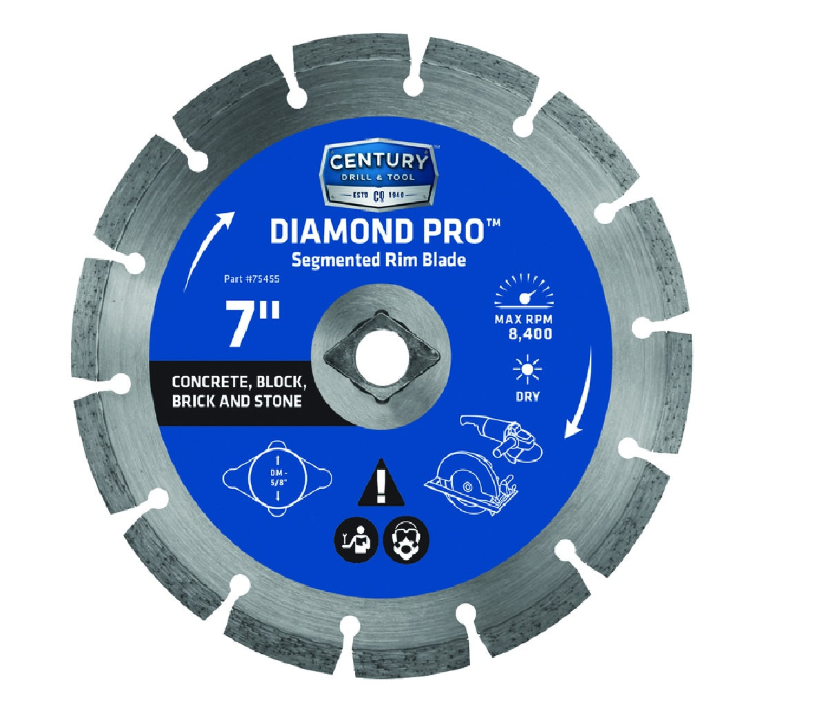 Century Drill & Tool 75455 Segmented Rim Diamond Saw Blade