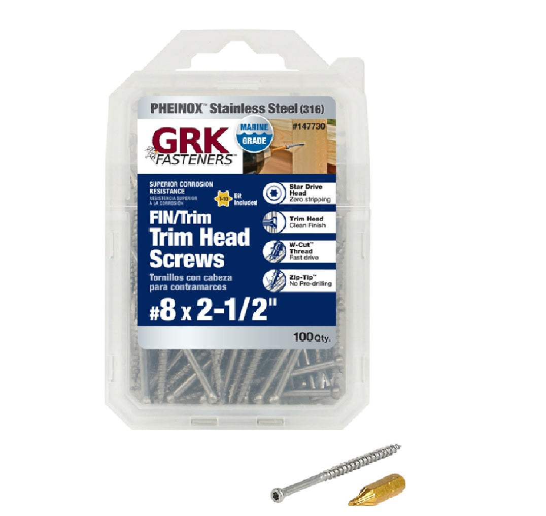 GRK Fasteners 147730 PHEINOX Trim Head Construction Screws