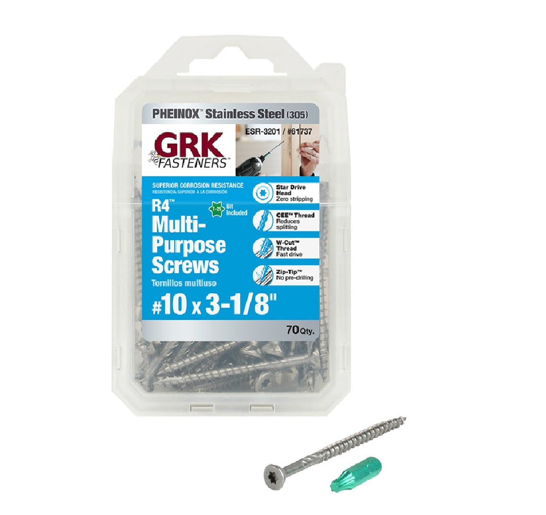 GRK Fasteners PHEINOX R4 61737 Flat Head Multi-Purpose Screw