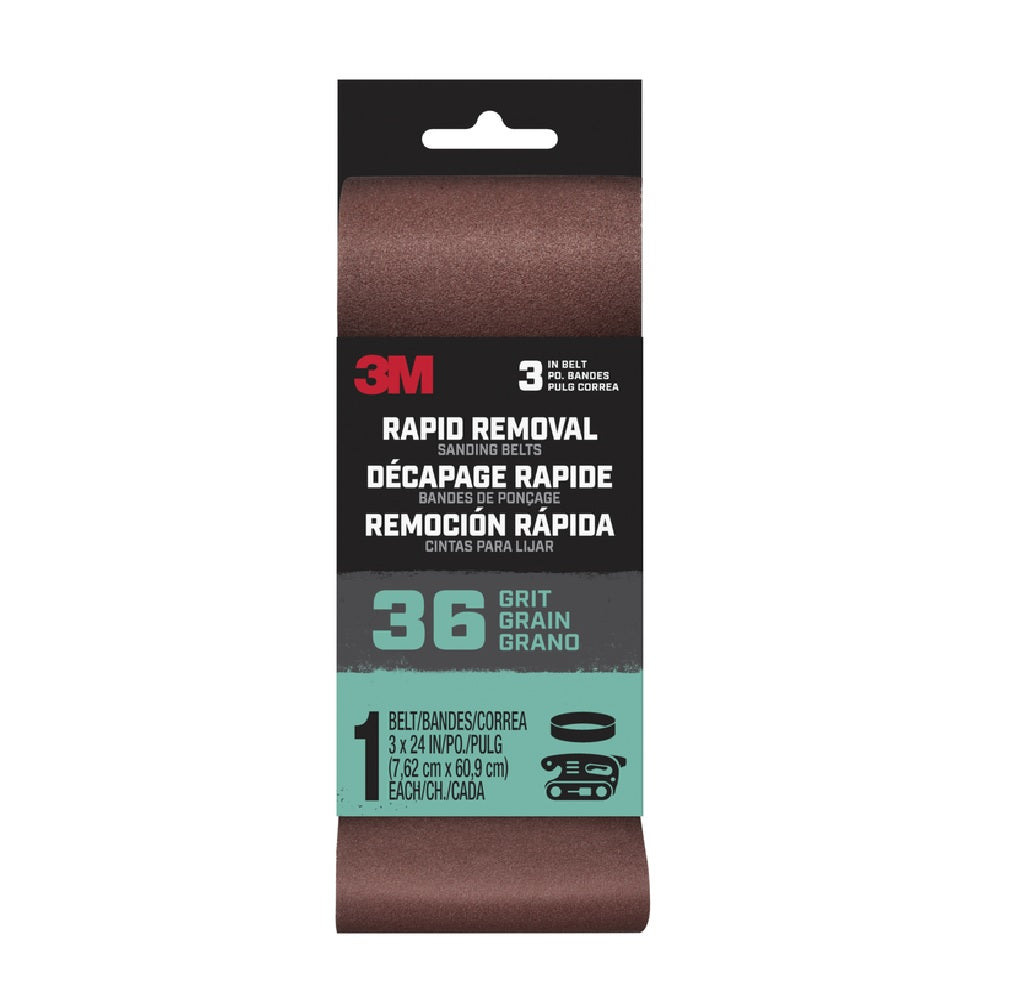 3M BELT3X241PK36 Rapid Removal Sanding Belt, 36 Grit