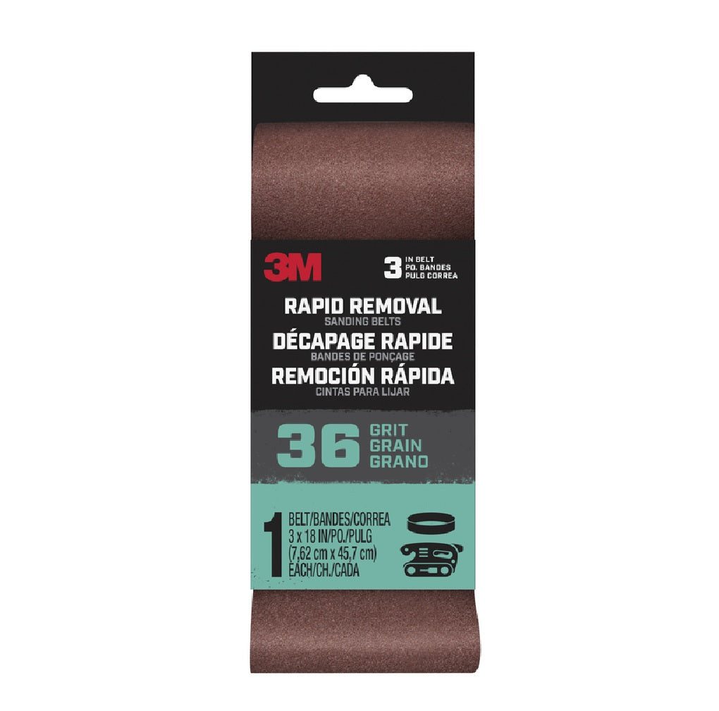 3M BELT3X181PK36 Rapid Removal Sanding Belt, 36 Grit