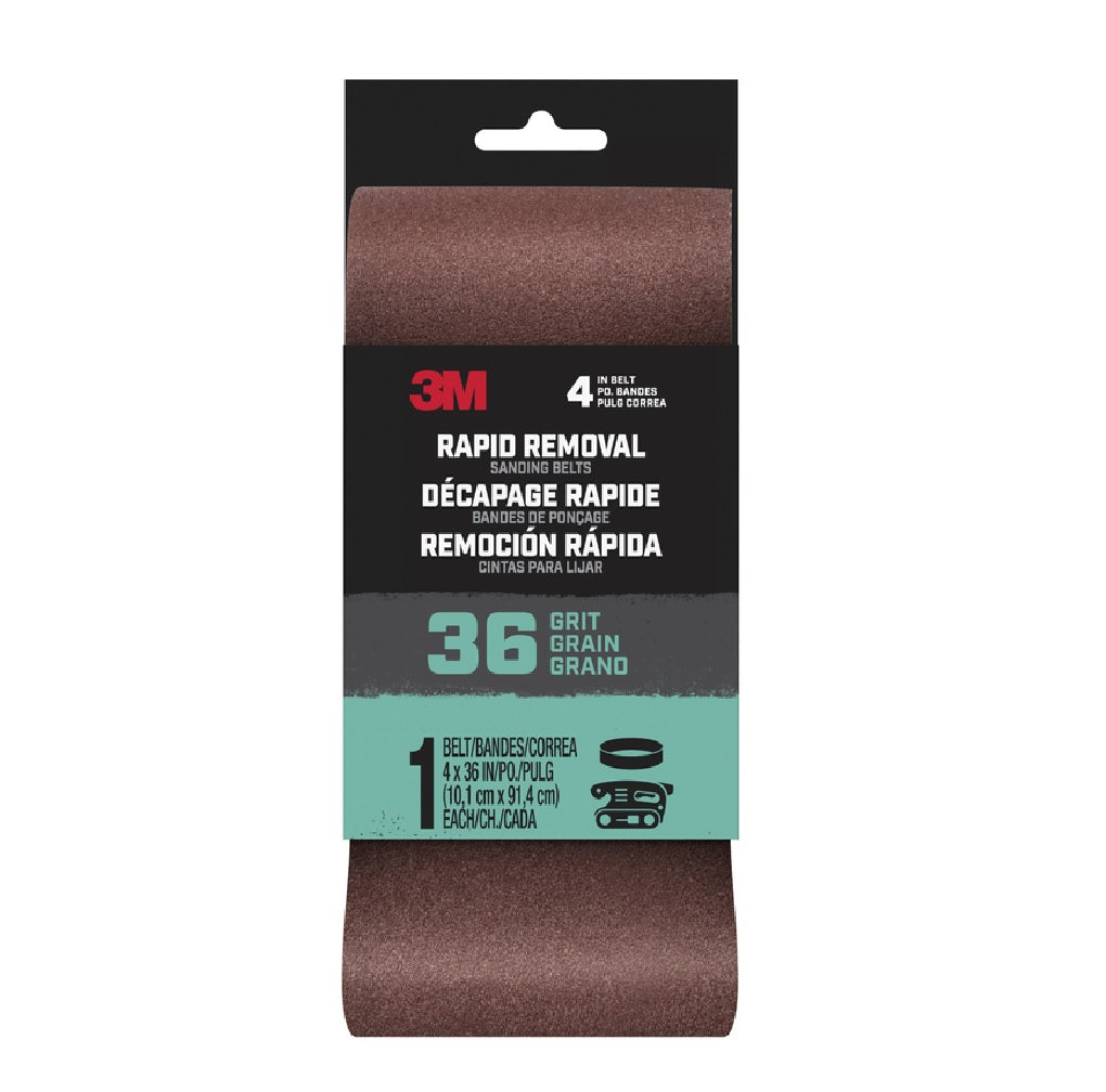 3M BELT4X361PK36 Rapid Removal Sanding Belt, 36 Grit