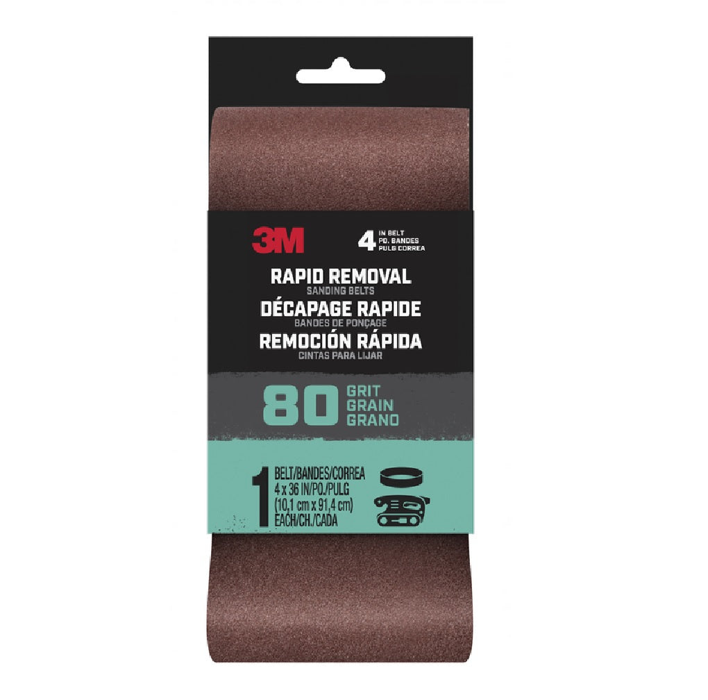 3M BELT4X361PK80 Rapid Removal Sanding Belt, 80 Grit