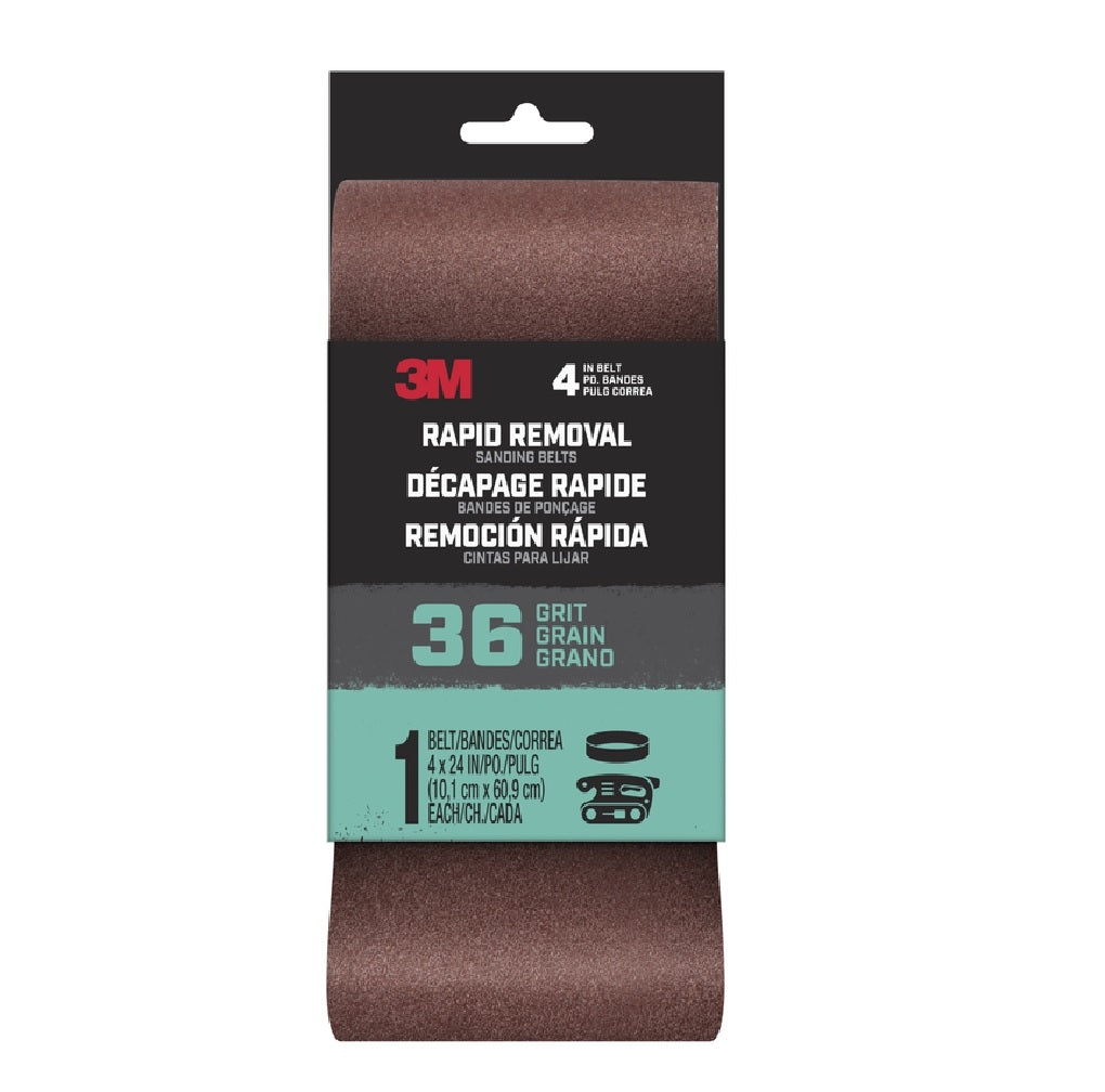 3M BELT4X241PK36 Rapid Removal Sanding Belt, 36 Grit