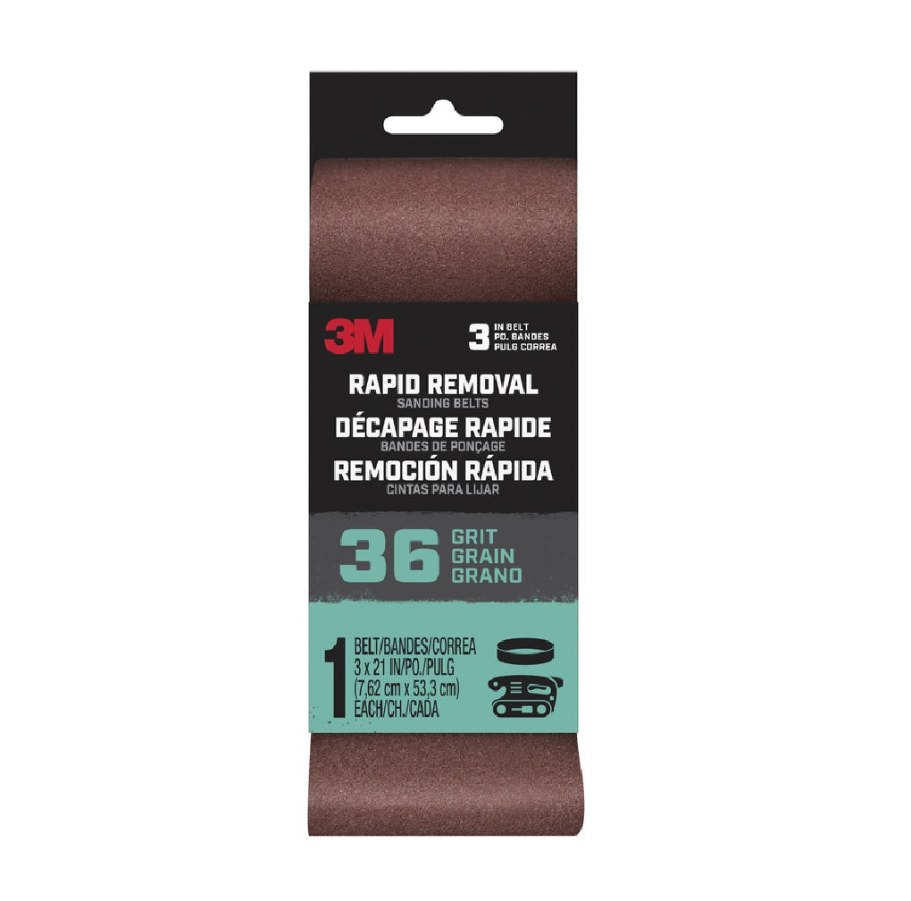 3M BELT3X211PK36 Rapid Removal Sanding Belt, 36 Grit