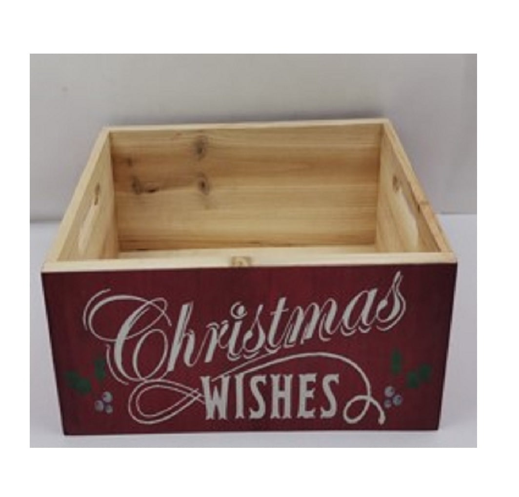 Open Road 90192651 Christmas Wishes Crate, Red
