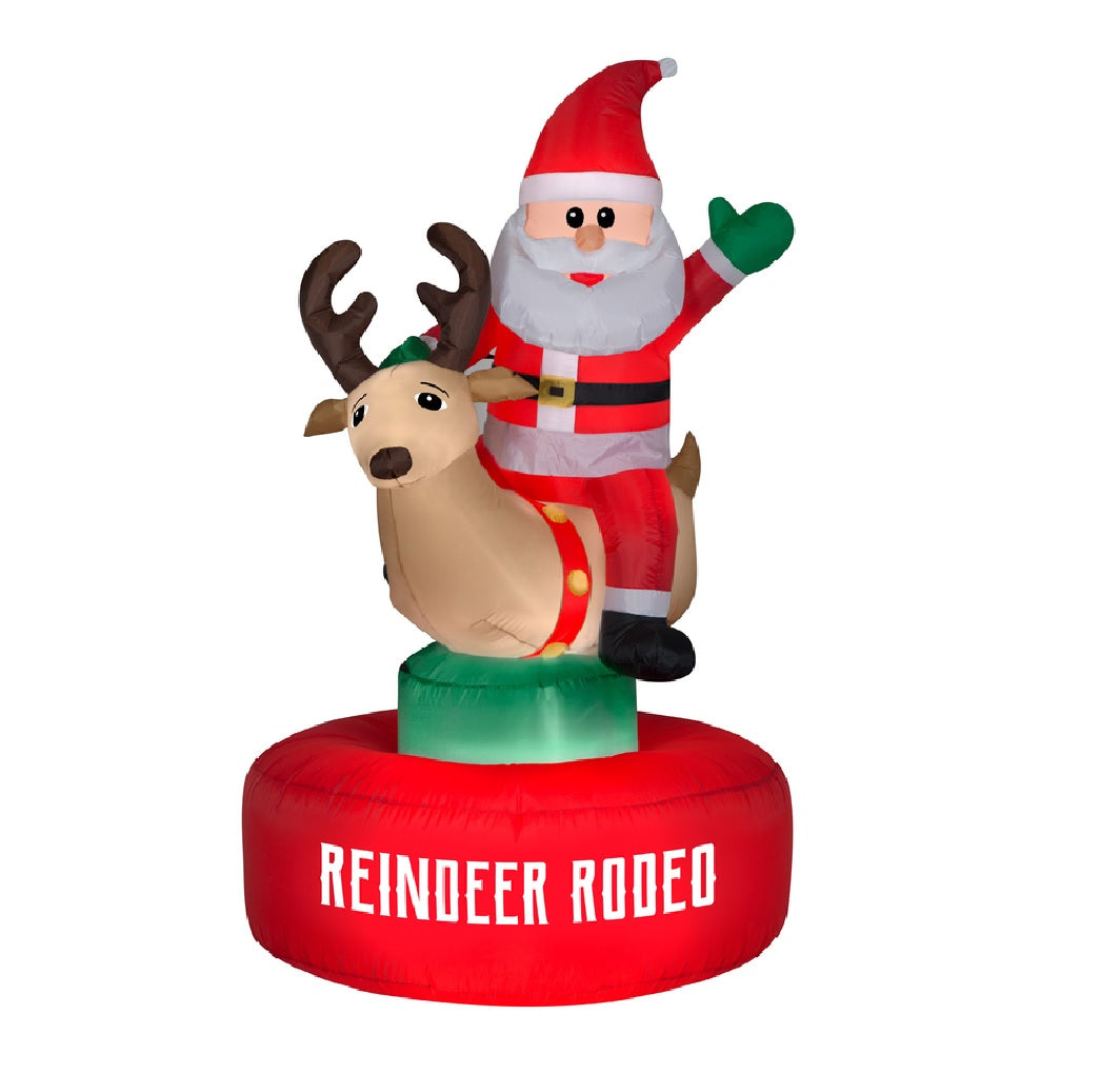 Gemmy 117548 Animated Reindeer Rodeo Christmas Inflatable