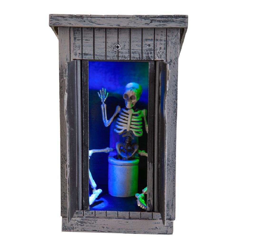 Gemmy 224558 Skeleton In Outhouse Halloween Decoration