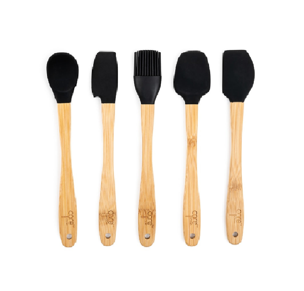 Core Kitchen AC29909 Mini Utensil Set, Bamboo/Silicone