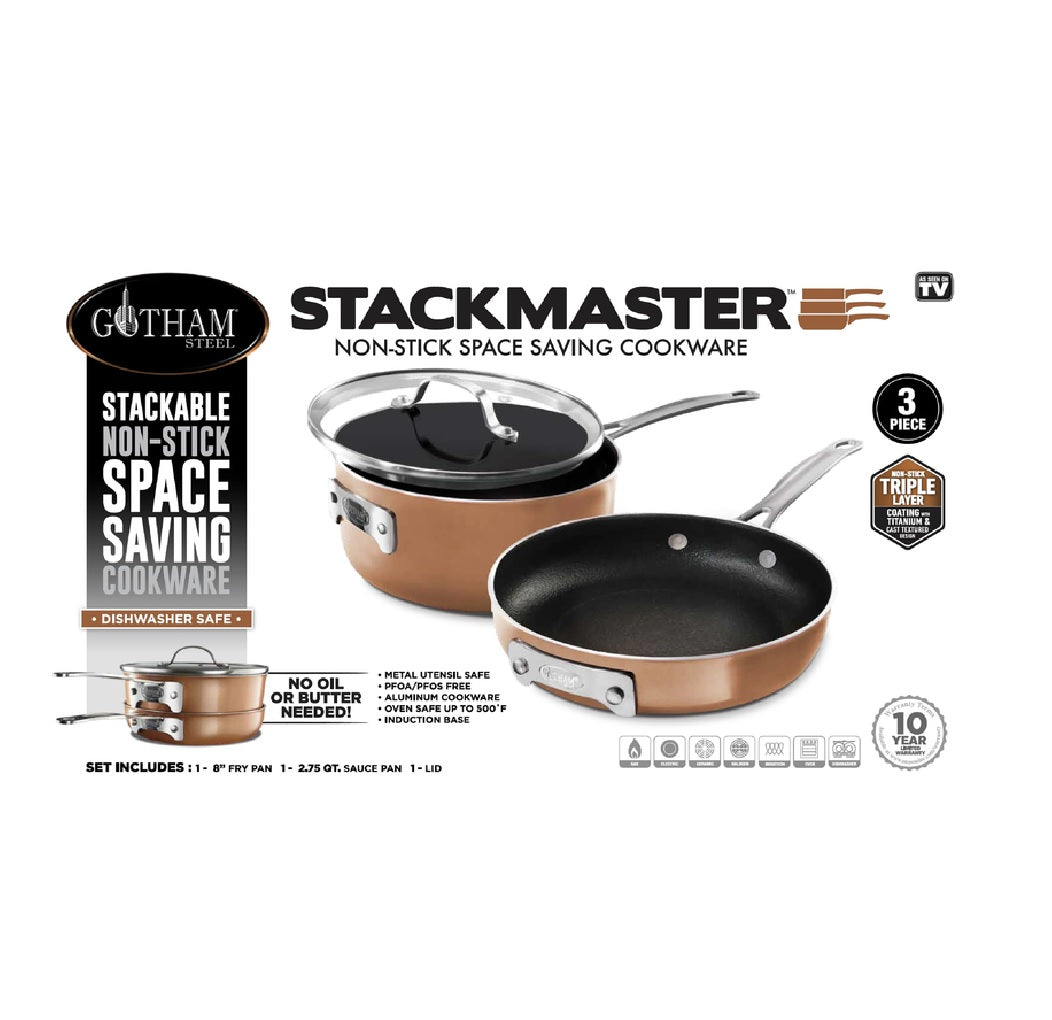 Gotham Steel 2875 As Seen On TV Stackmaster Fry Pan Set