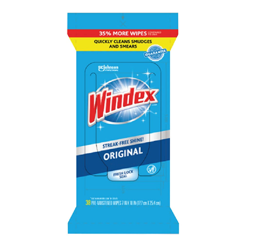 Windex 00296 Glass Cleaner Wipes, 38 Count