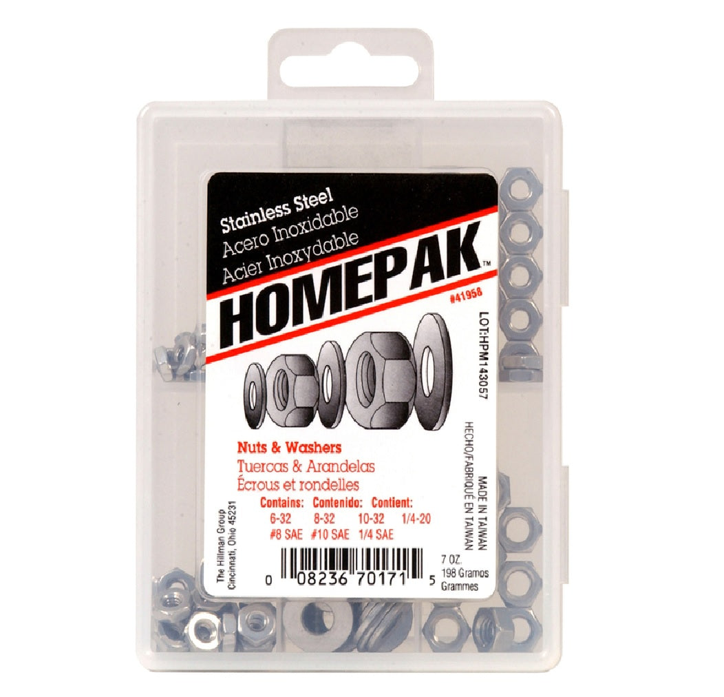 Homepak 41958 SAE Nuts and Washers Kit, Stainless Steel