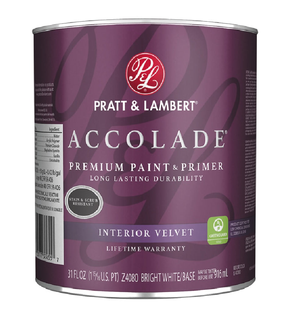 Pratt & Lambert 0000Z4080-14 Accolade Interior Premium Paint & Primer, 1 Quart