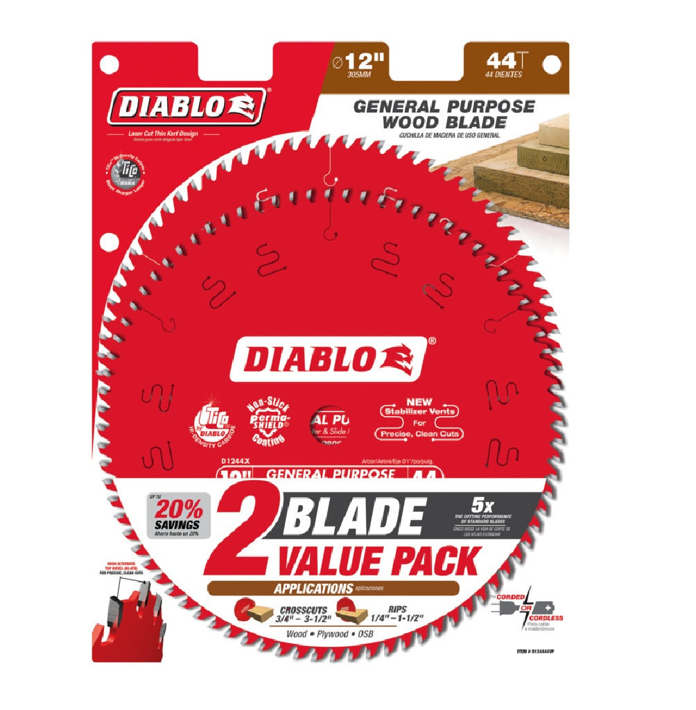 Diablo D124444VP General Purpose Saw Blade, 12 Inch