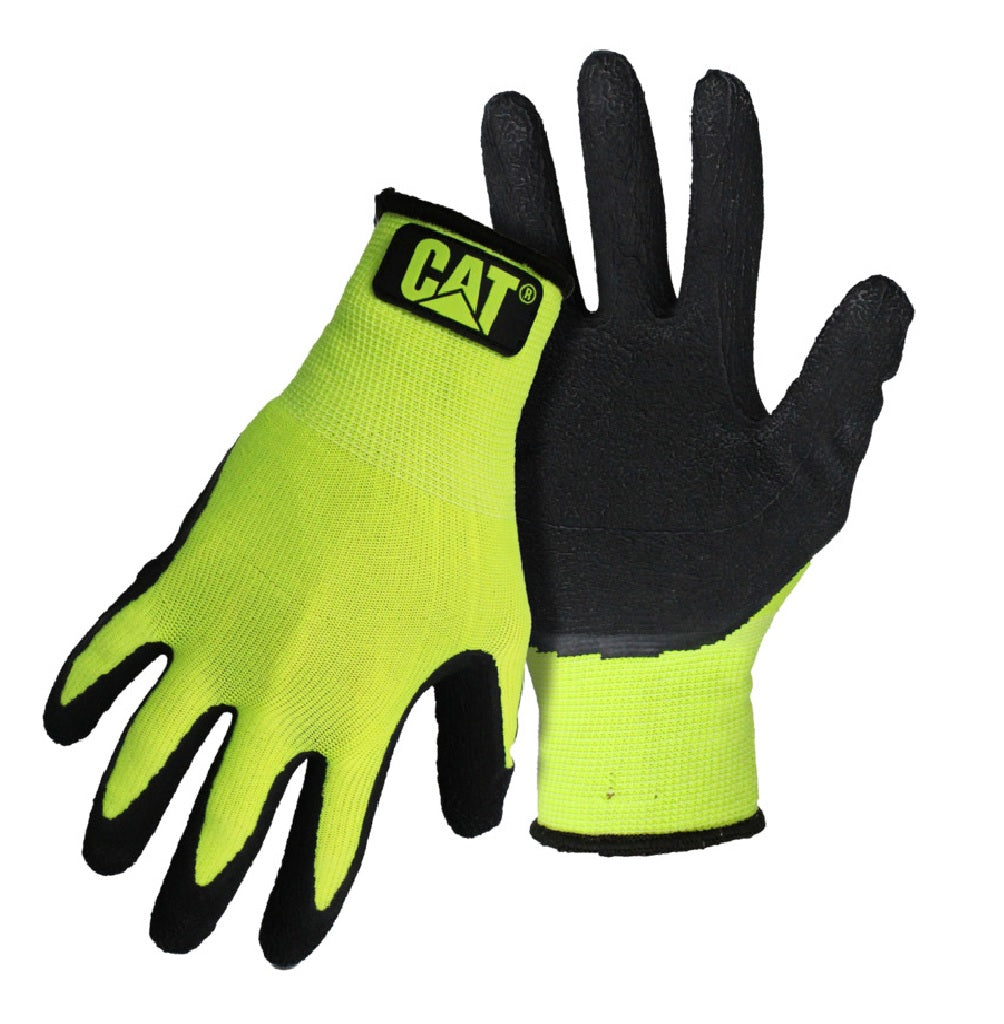 Cat CAT017418L Hivis Poly Knit Coated Palm Gloves