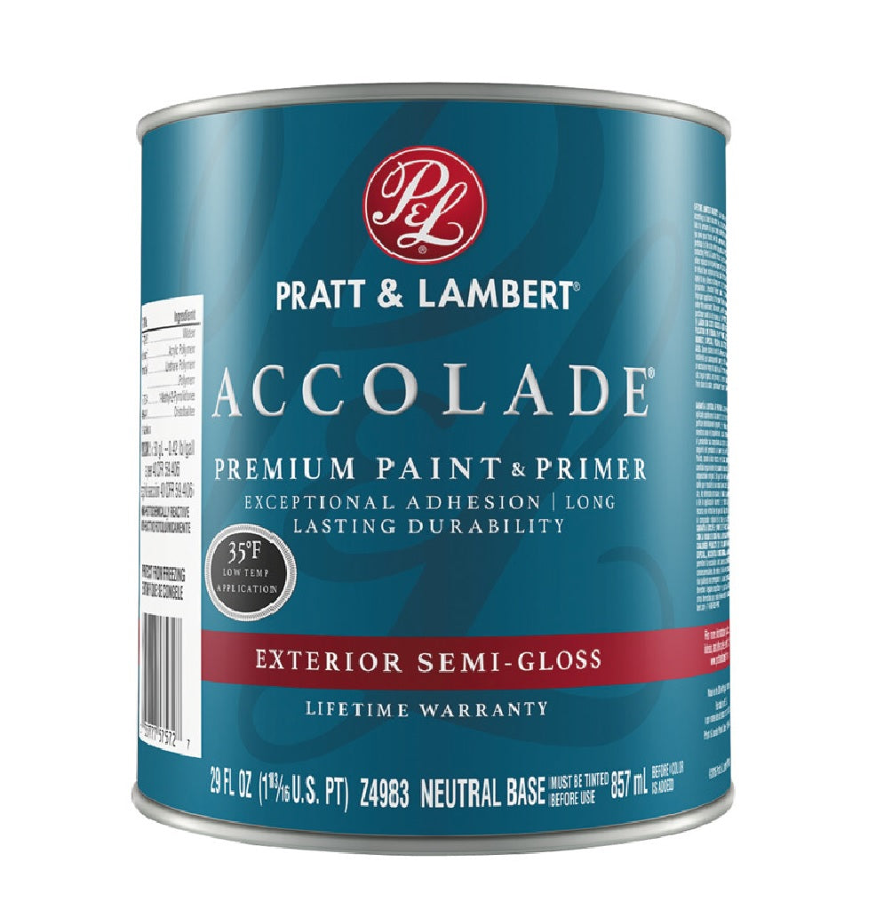 Pratt & Lambert 0000Z4983-44 Accolade Exterior Premium Paint & Primer, 1 Quart