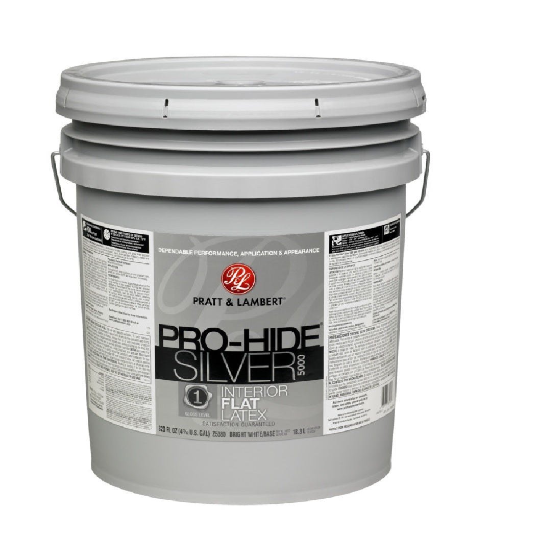 Pratt & Lambert 0000Z5380-20 Pro-Hide Silver 5000 Interior Paint, 5 Gallon