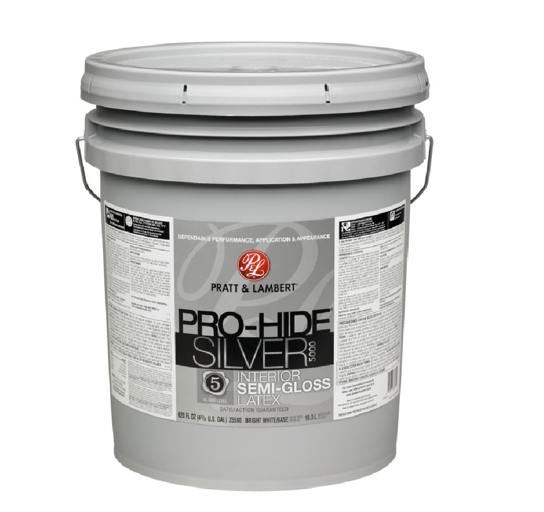 Pratt & Lambert 0000Z5580-20 Pro-Hide Silver Interior Paint, 5 Gallon