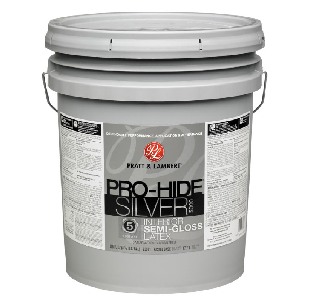 Pratt & Lambert 0000Z5581-20 Pro-Hide Silver 5000 Interior Paint, 5 Gallon