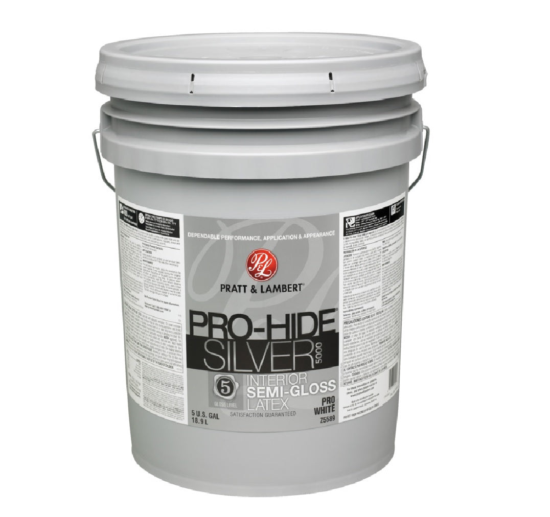 Pratt & Lambert 0000Z5589-20 Pro-Hide Silver 5000 Interior Paint, 5 Gallon