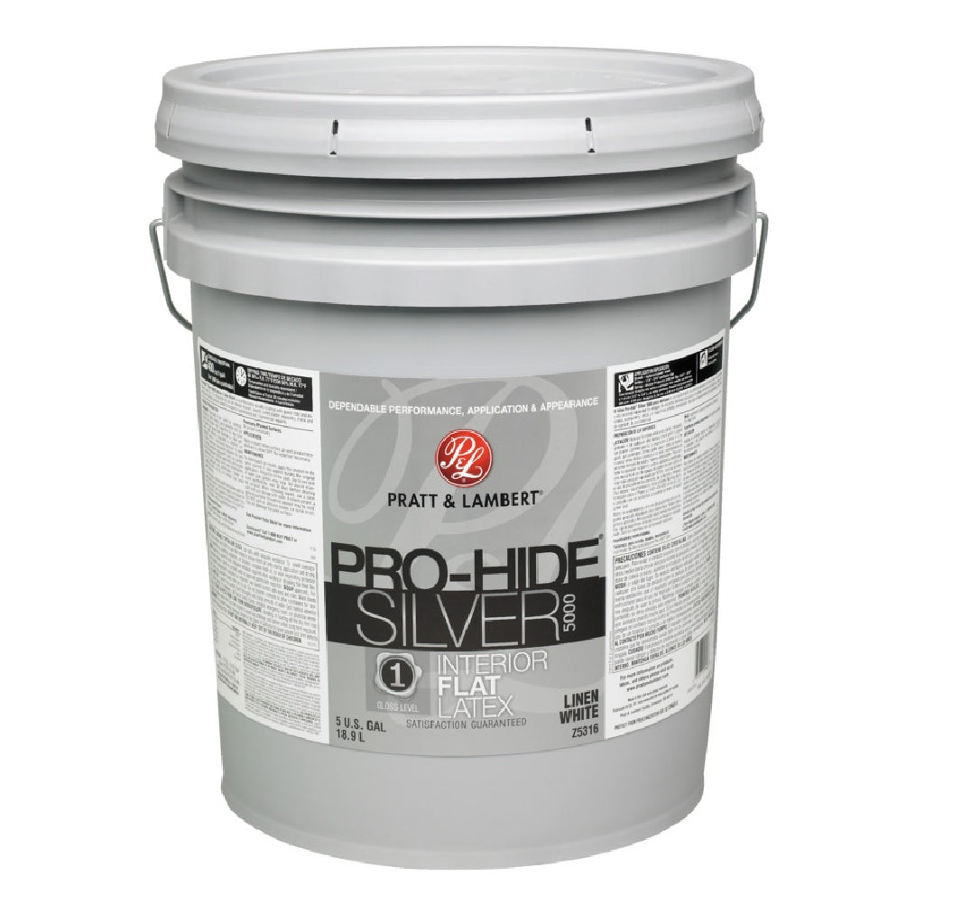 Pratt & Lambert 0000Z5316-20 Pro-Hide Silver 5000 Interior Paint, 5 Gallon