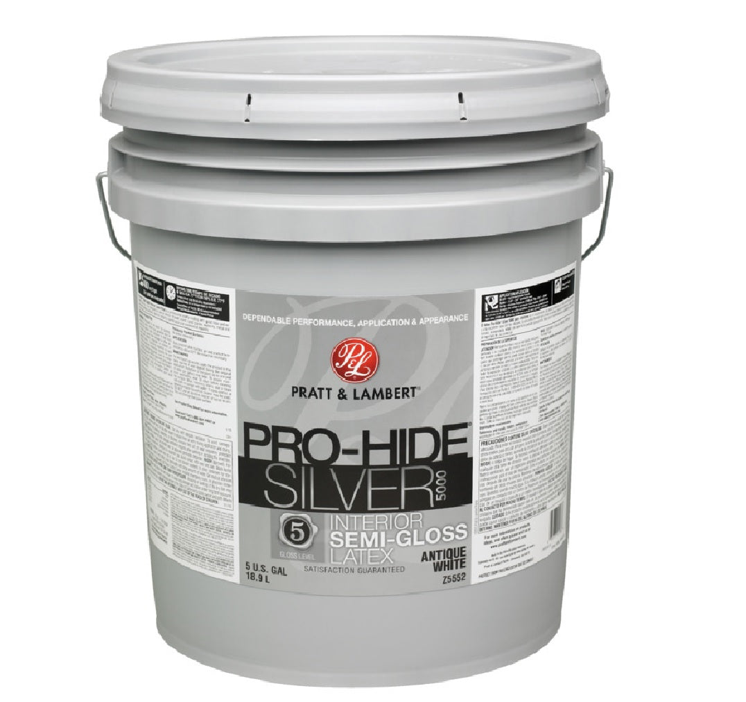 Pratt & Lambert 0000Z5552-20 Pro-Hide Silver 5000 Interior Paint, 5 Gallon