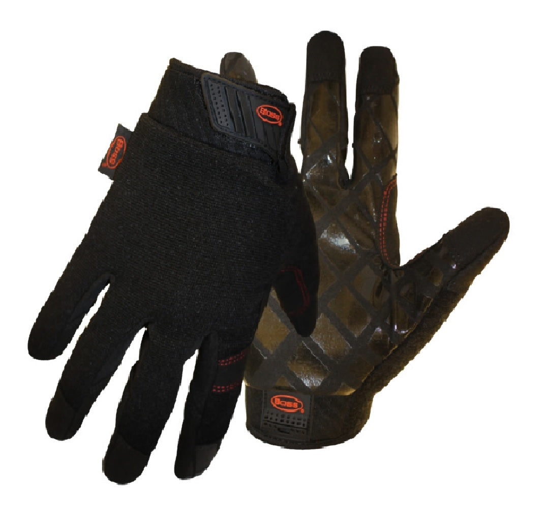 Boss 5211X Diamond Grip Mechanic Gloves, Black