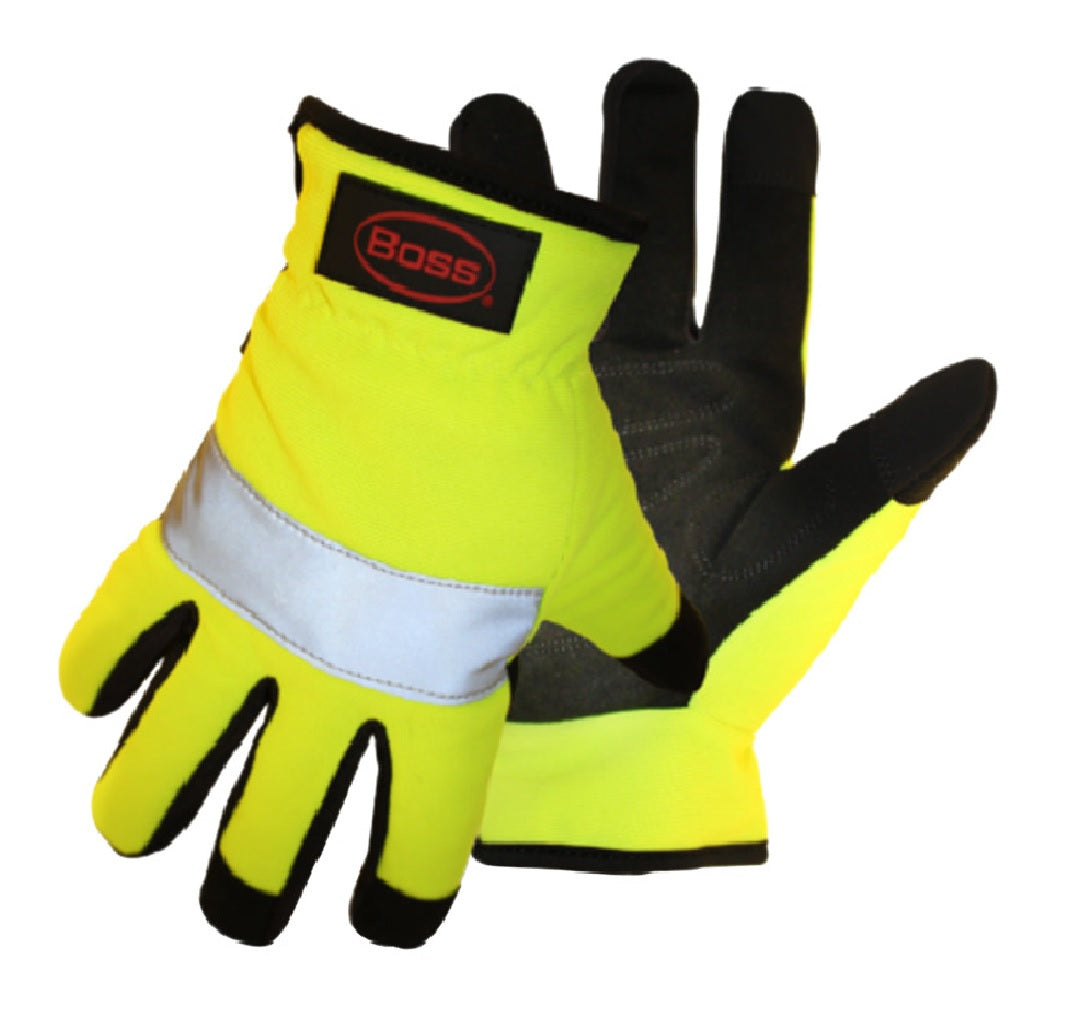 Boss 991L High-Vis Reflective Mechanic Gloves, Large