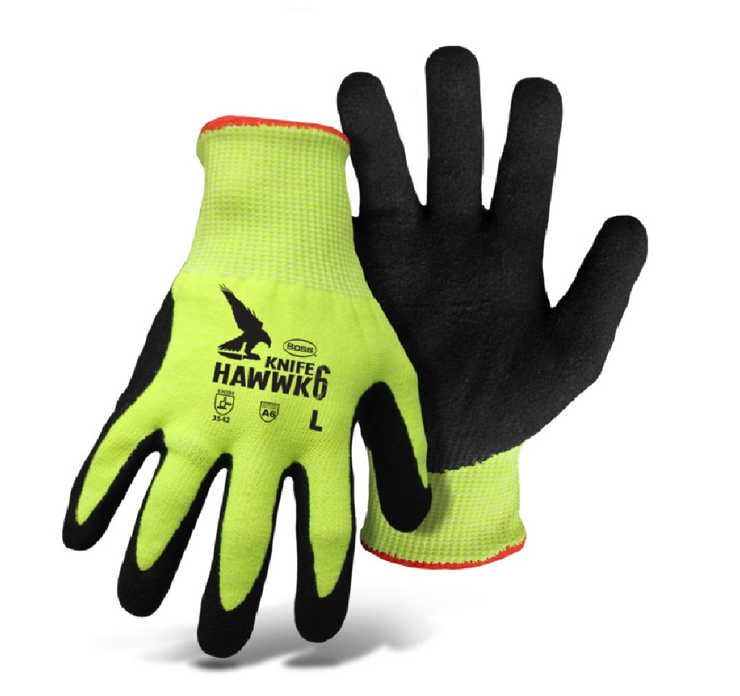 Boss 7007NL Cut Resistant Palm Dip Gloves, Green