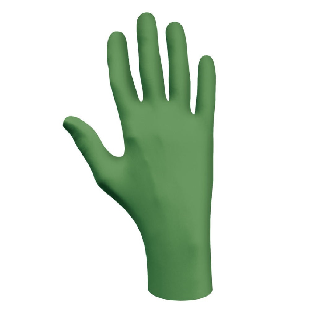 Showa 6110PFM Nitrile Disposable Gloves, Green