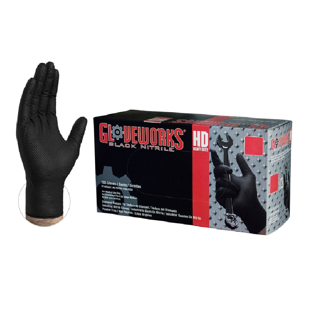 Ammex GWBN44100 Gloveworks Disposable Gloves, Medium
