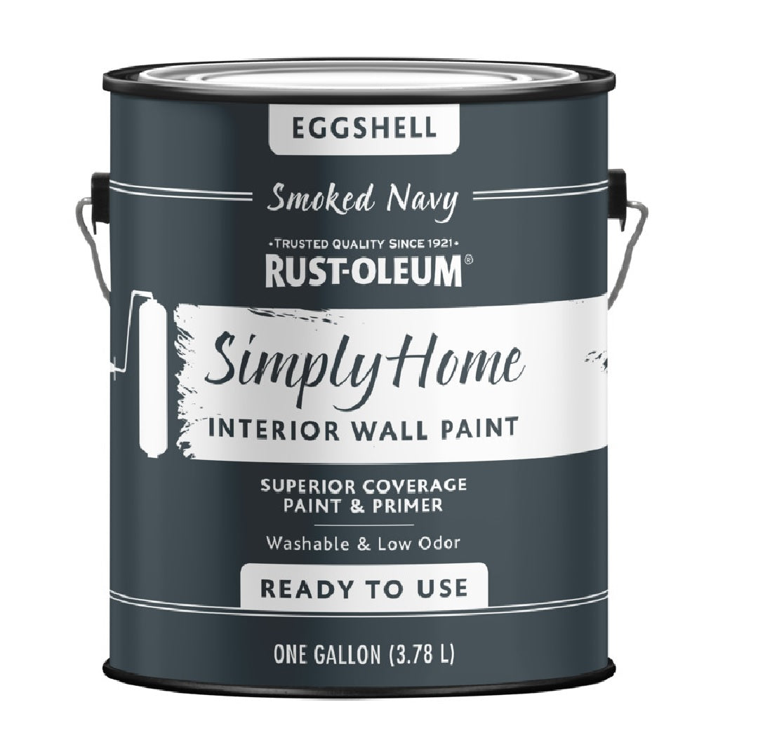 Rust-Oleum 332145 Eggshell Interior Wall Paint, Smoked Navy