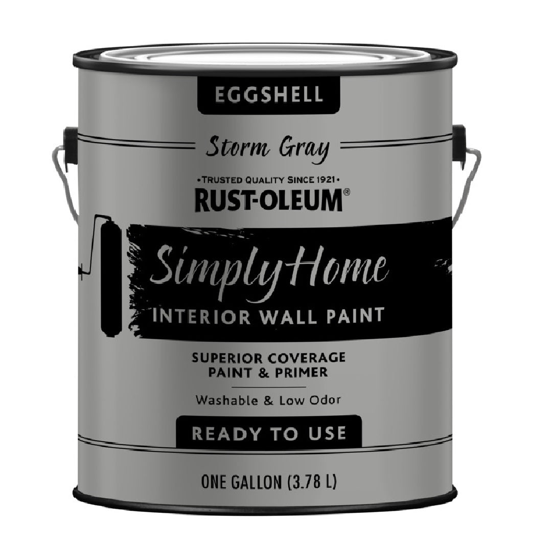 Rust-Oleum 332143 Eggshell Interior Wall Paint, Storm Gray