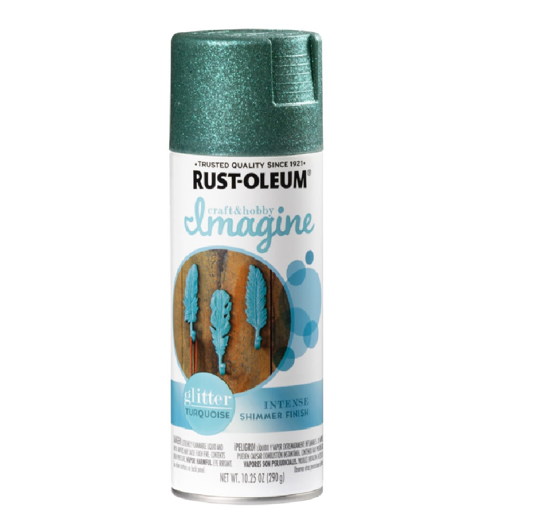 Rust-Oleum 354073 Glitter Spray Paint, Turquoise
