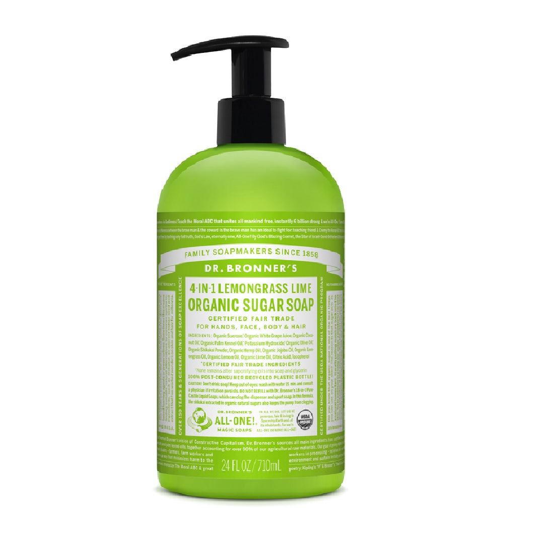 Dr. Bronner's SD0605 Organic Lemongrass Lime Sugar Soap