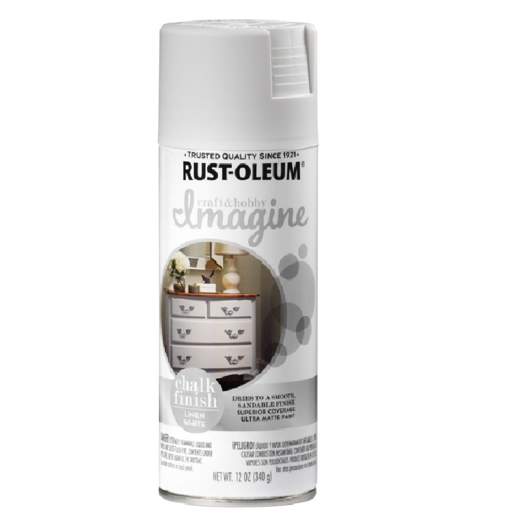 Rust-Oleum 353741 Chalk Spray Paint, Linen White