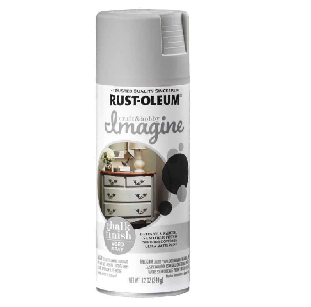 Rust-Oleum 354000 Chalk Spray Paint, Aged Gray