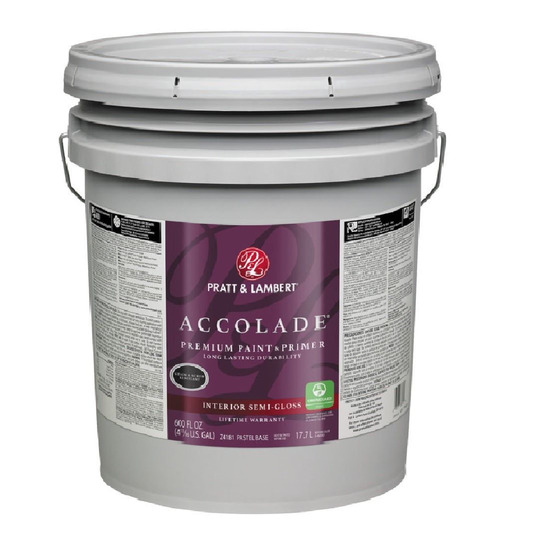 Pratt & Lambert 0000Z4181-20 Accolade Semi-Gloss Latex Interior Paint, 5 Gallon