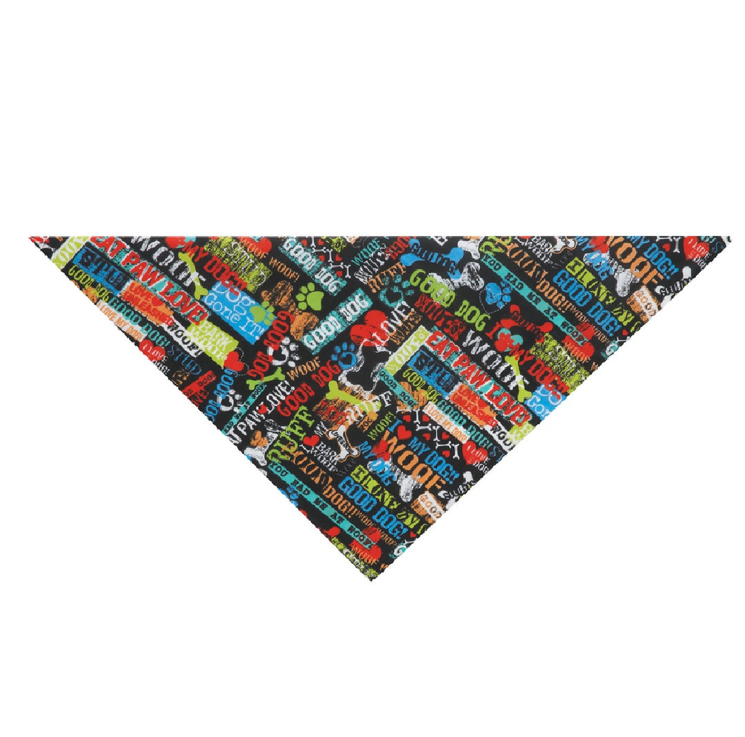 Aria ZX3429 33 Eat Paw Love Bandana, Multicolored