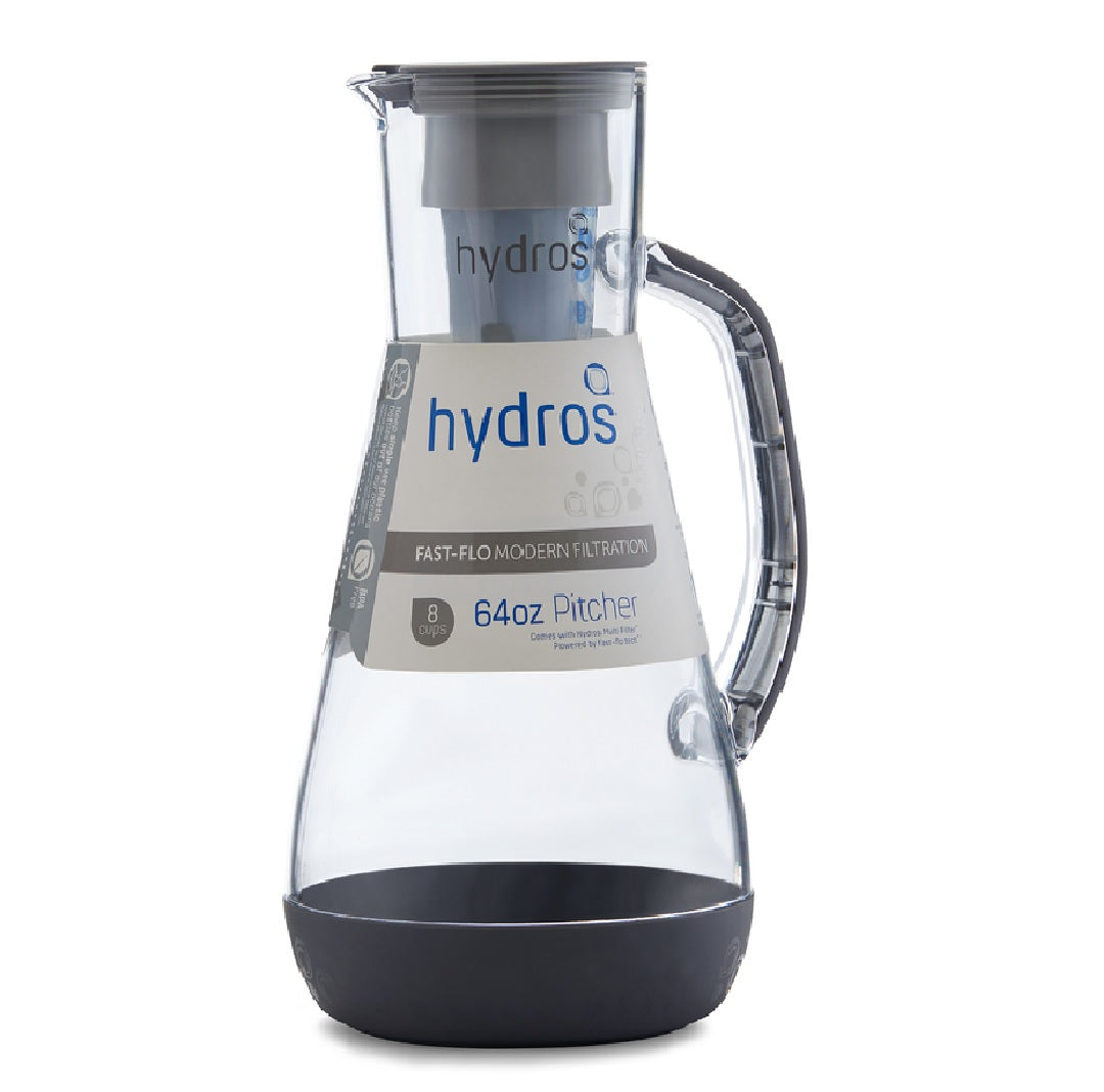 Hydros P-681701 Water Filtration Pitcher, Grey