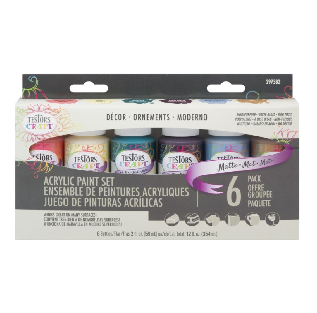 Testors 297582 Craft Acrylic Paint Kit, Multicolor