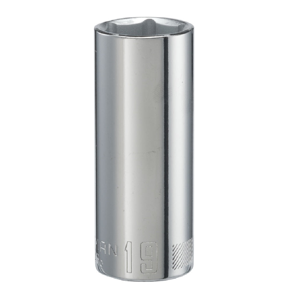 Craftsman CMMT44436 Metric 6 Point Deep Socket, Polished Chrome