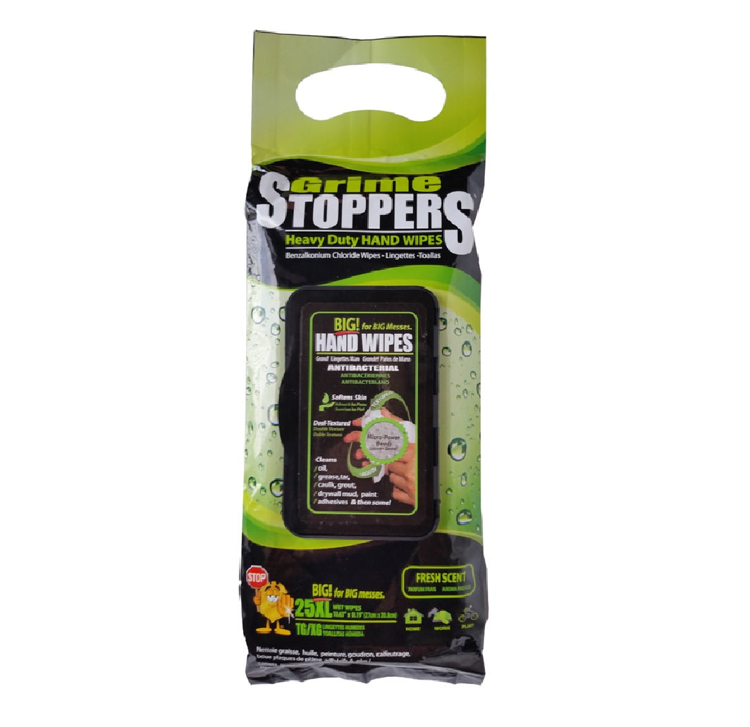 Grime Stoppers 00225 Fresh Heavy Duty Hand Wipes